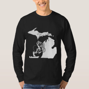 Michigan Fishing Love Lake River Fish Distressed G T-Shirt
