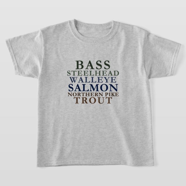 Michigan Fishing Theme Kids Tee (Laydown)