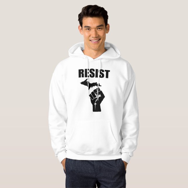 Michigan Fist RESIST Hoodie (Front Full)