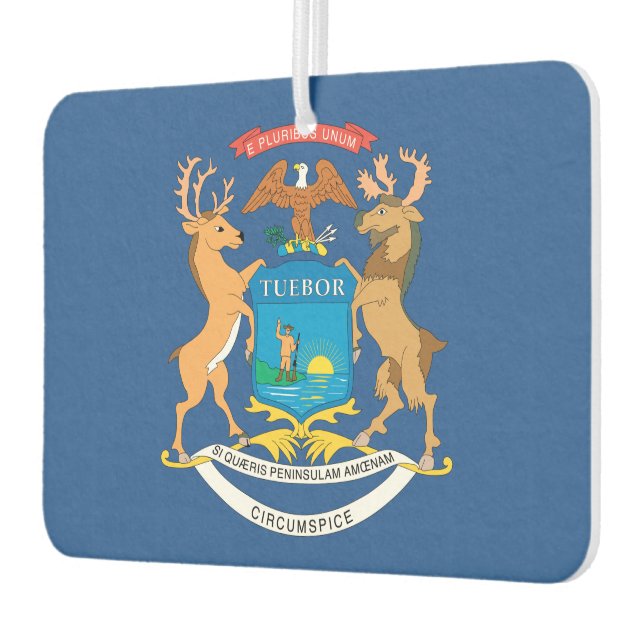 MICHIGAN Flag - Car Air Freshener (Left)