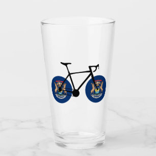 Michigan Flag Cycling Glass