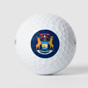 Michigan flag golf balls