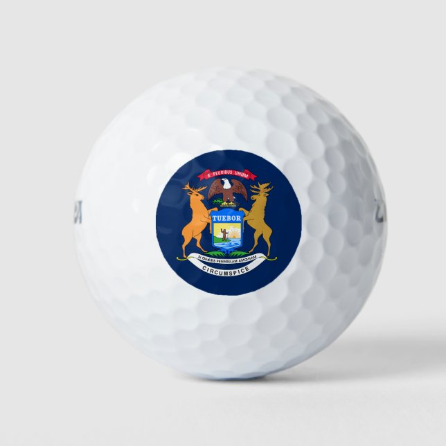 Michigan flag golf balls (Front)