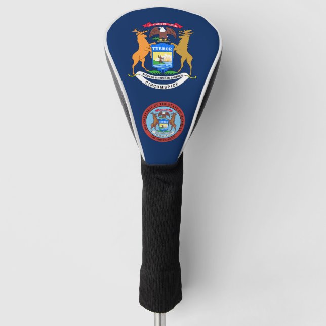 Michigan flag golf head cover (Front)