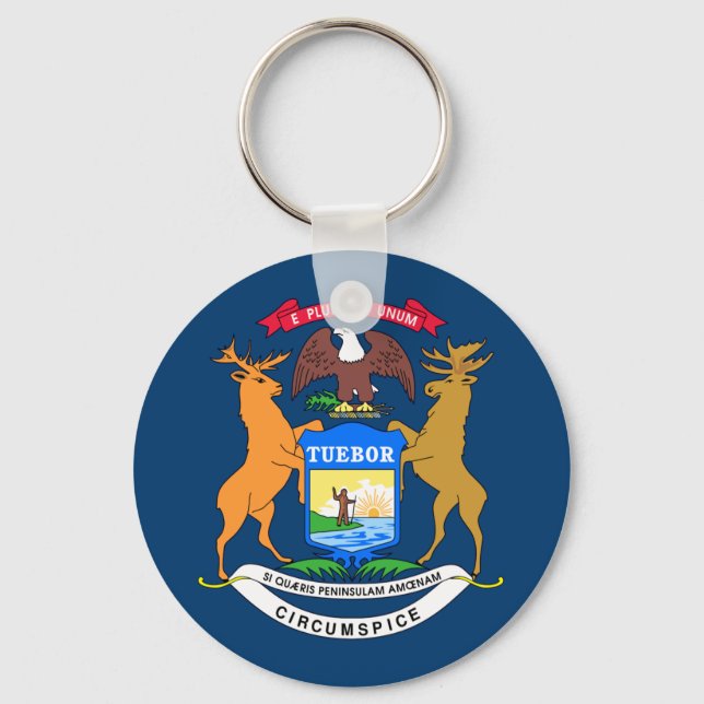 Michigan flag key ring (Front)