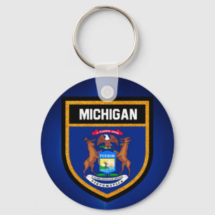 Michigan Flag Key Ring