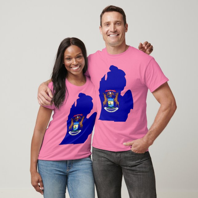 Michigan Flag Map T-Shirt (Unisex)