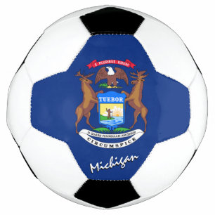 Michigan Football & Michigan Flag / USA Sport Soccer Ball