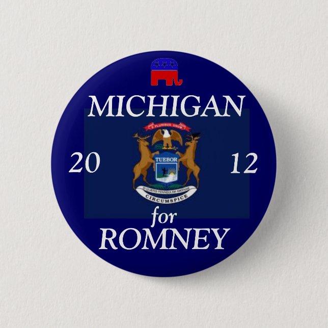 Michigan for Romney 2012 6 Cm Round Badge (Front)