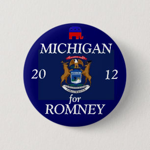 Michigan for Romney 2012 6 Cm Round Badge