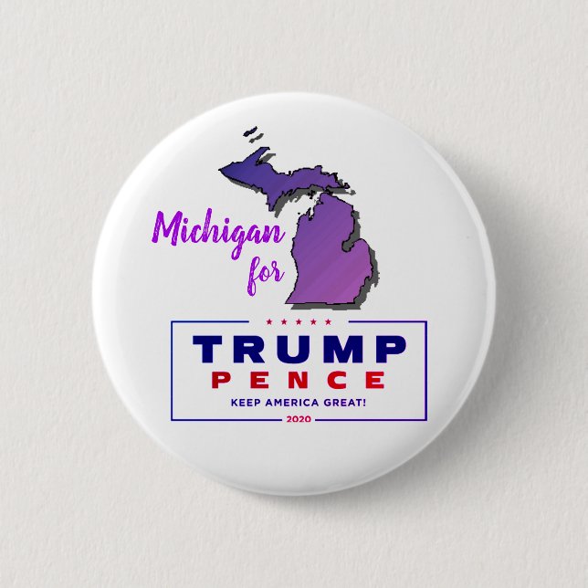 Michigan for Trump pence 2020 6 Cm Round Badge (Front)