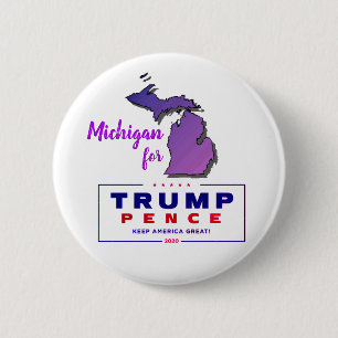 Michigan for Trump pence 2020 6 Cm Round Badge