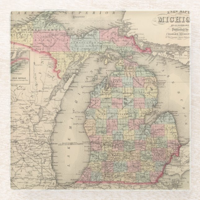 Michigan Glass Coaster (Front)