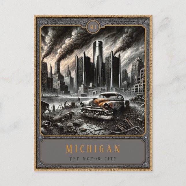 Michigan | Gothic Art Postcard (Front)