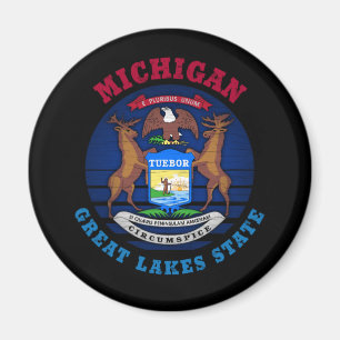 MICHIGAN GREAT LAKES STATE FLAG MAGNET