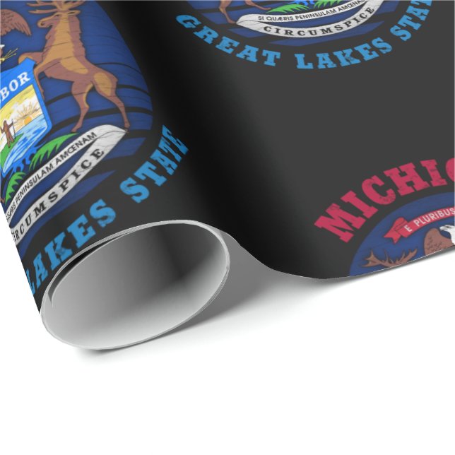 MICHIGAN GREAT LAKES STATE FLAG WRAPPING PAPER (Roll Corner)