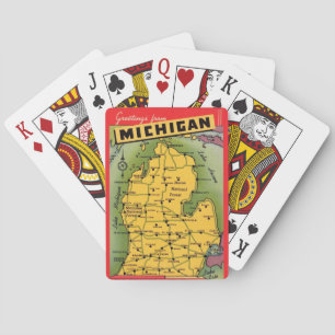 Michigan Greeting Map Playing Cards