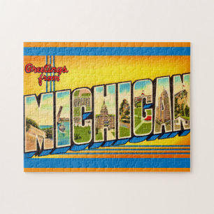 Michigan Greetings Postcard Jigsaw Puzzle