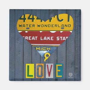 Michigan Heart LOVE by Design Turnpike Magnet