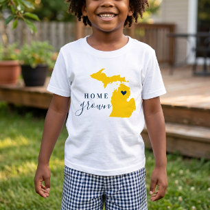 Michigan Home Grown Blue and Gold Baby T-Shirt