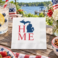 Michigan Home Red White Blue Custom City Heart