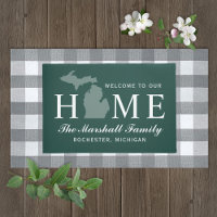 Michigan Home State Green White Custom Welcome