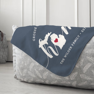Michigan Home State Personalised Sherpa Blanket