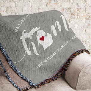 Michigan Home State Personalized Throw Blanket
