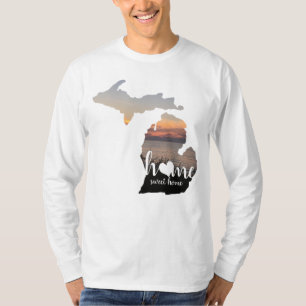Michigan Home Sweet Home Typography With Heart T-Shirt