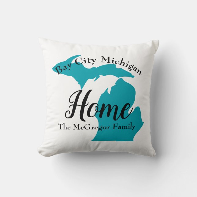 Michigan Home  Throw Pillow (Front)