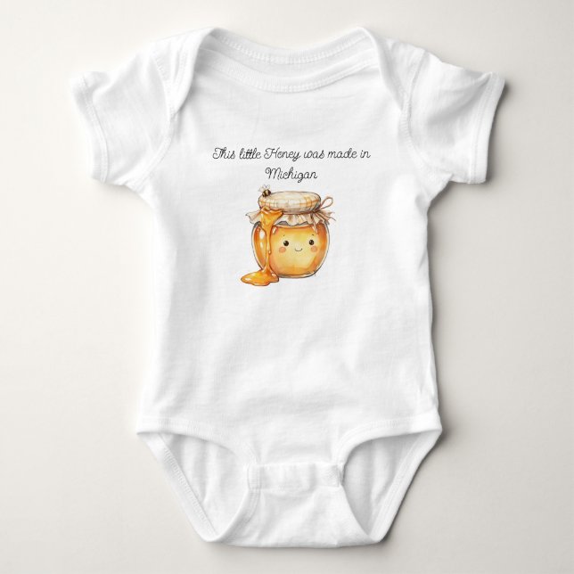 Michigan Honey Baby Romper Bodysuit (Front)