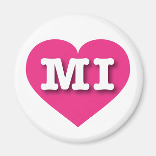 Michigan Hot Pink Heart - Big Love Magnet