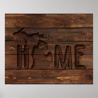 Michigan Is Home | Wood Carved Look