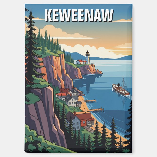 Michigan Keweenaw Peninsula Travel Magnet (Front)