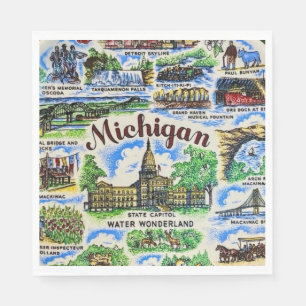 Michigan Landmarks Party Napkin