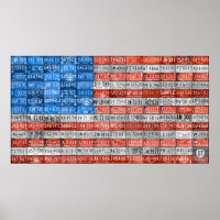 Michigan License Plate Flag Art Print Two