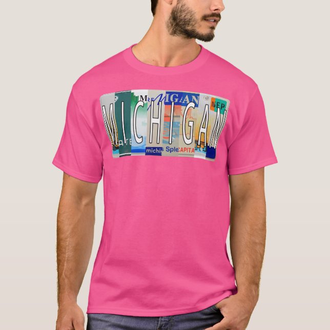 Michigan License Plates T-Shirt (Front)
