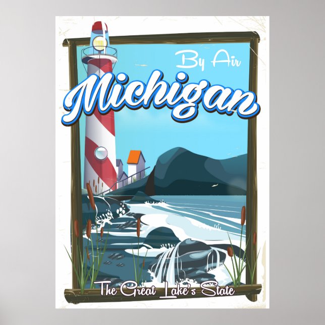 Michigan Lighthouse travel poster!. Poster (Front)