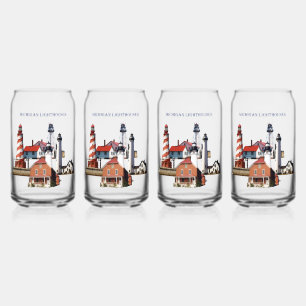 Michigan Lighthouses can glass