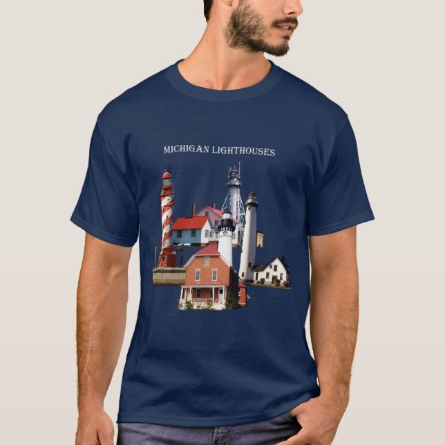 Michigan Lighthouses shirt dark (Front)