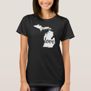 Michigan Love Shirt MI Home State Pride Distressed
