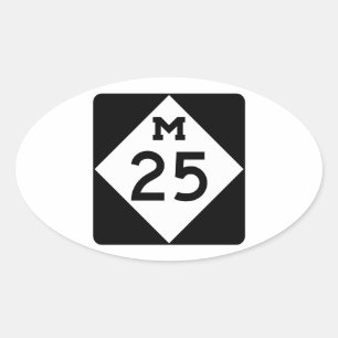 Michigan M-25 Oval Sticker