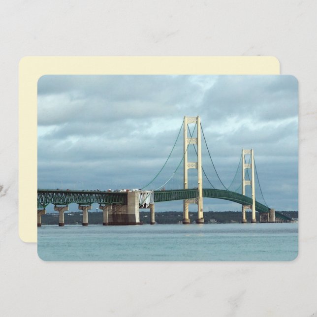 Michigan Mackinac Bridge Photo Invitation (Front/Back)