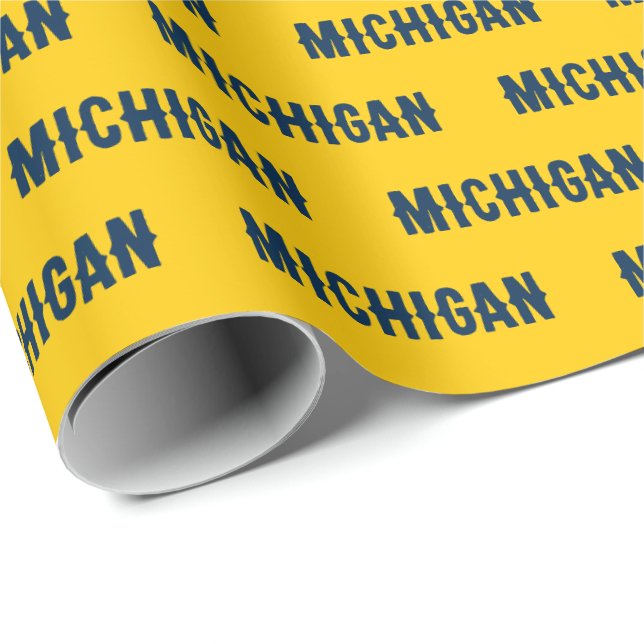 Michigan Maize and Blue Wrapping Paper (Roll Corner)