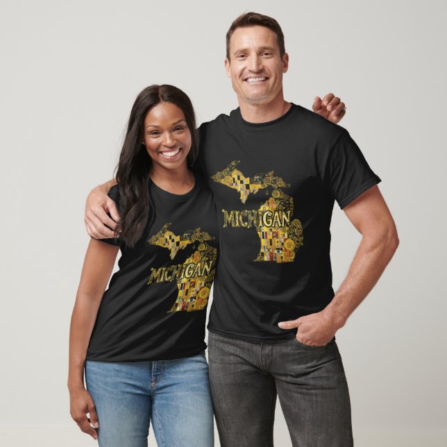 Michigan Map and Text T-Shirt (Unisex)