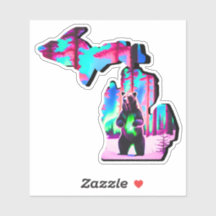 Michigan map BEAR sticker!