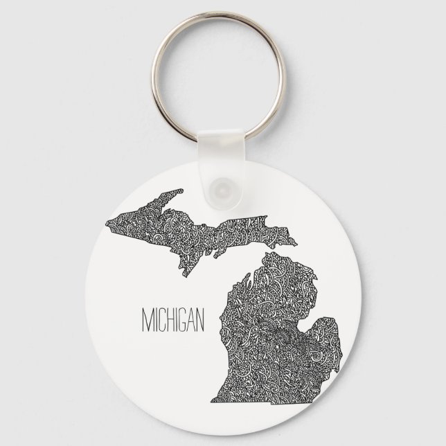 Michigan Map Key Ring (Front)