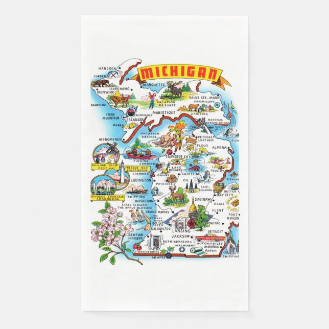 Michigan Map Napkin (Front)