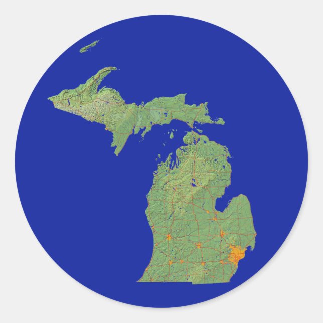Michigan Map Sticker (Front)