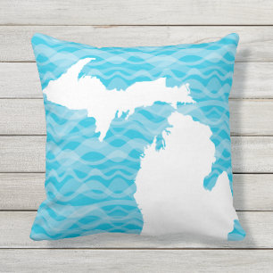Michigan Map Yooper Unsalted Michigander Outdoor Cushion